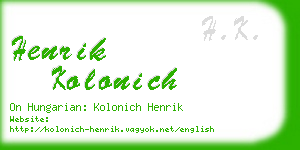 henrik kolonich business card